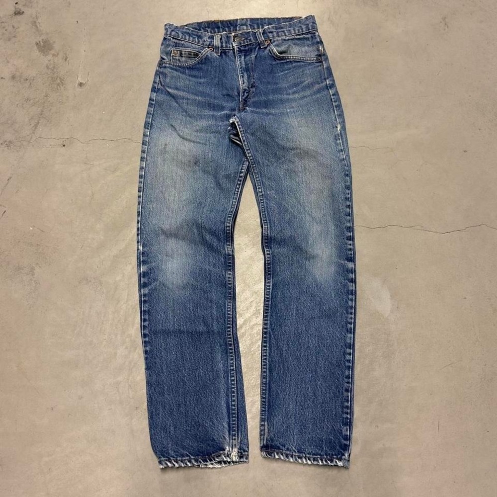 Vintage 80s Levi's faded straight leg Orange tab jeans - Picture 4 of 6